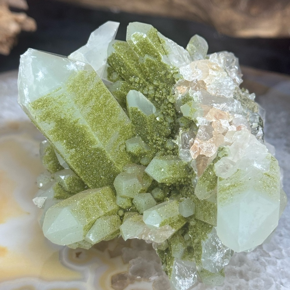 Rare Epidote on Quartz Cluster Turkey - Picture 5 of 10